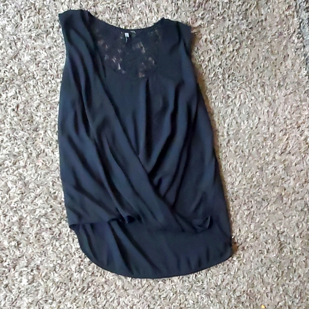 Black tank with lace detail